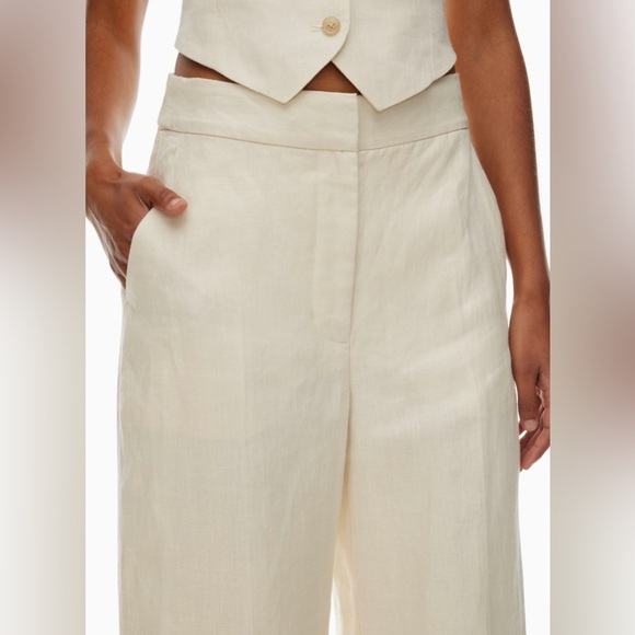 NWT Aritzia Wilfred The Limitless Linen Pant in LIMITED EDITION white, size 00 - Picture 8 of 12
